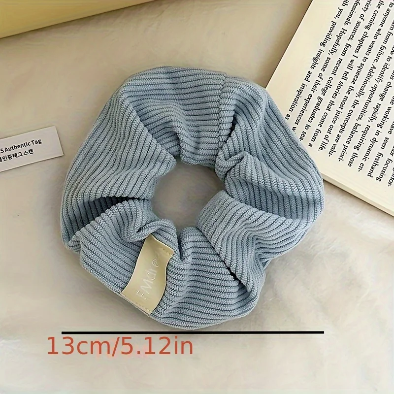 Soft Girl Pleated Ribbed Scrunchies Set - 2