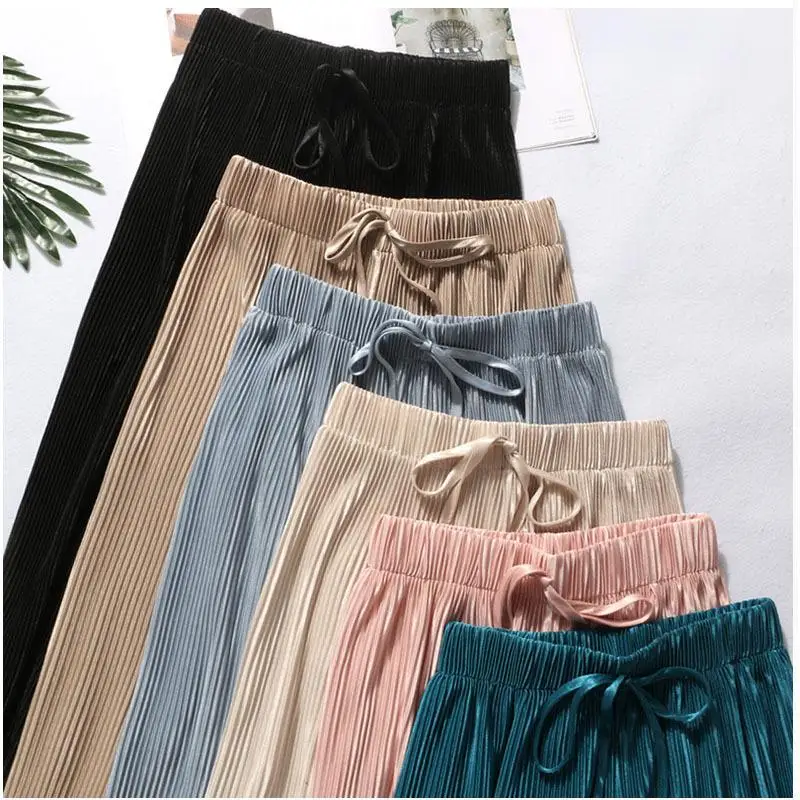 Cottagecore Pleated Wide-Leg Trousers - 8