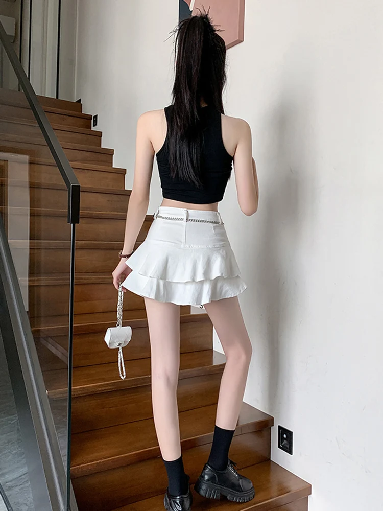 Soft Girl Tiered Denim Skirt - 4