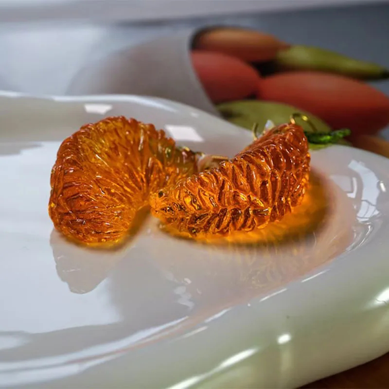 Kawaii Orange Slice Dangle Earrings - 2