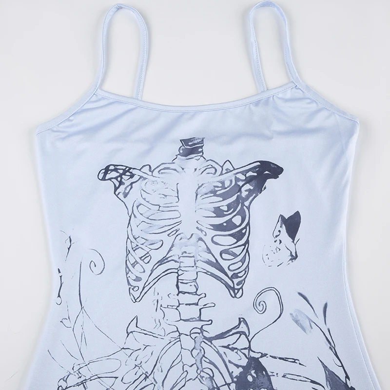 Mermaidcore Skeleton Print Maxi Dress - 8 Mermaidcore Skeleton Print Maxi Dress - 8