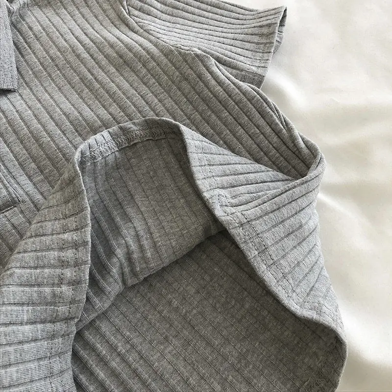 Minimalist Soft Grunge Cropped Ribbed Polo - 13 Minimalist Soft Grunge Cropped Ribbed Polo - 13