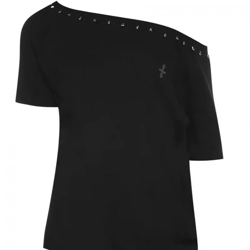 Dark Mori Kei Cold-Shoulder Long-Sleeve Top - 1