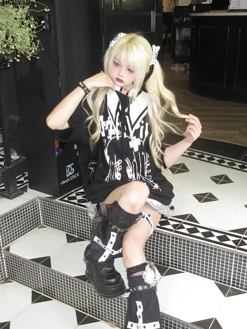 Harajuku-Gothic Hybrid Sailored Graphic Tee - 3 Harajuku-Gothic Hybrid Sailored Graphic Tee - 3