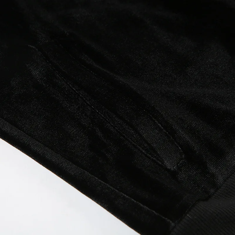 Grunge Glam Velvet Faux-Fur Trim Hoodie - 9