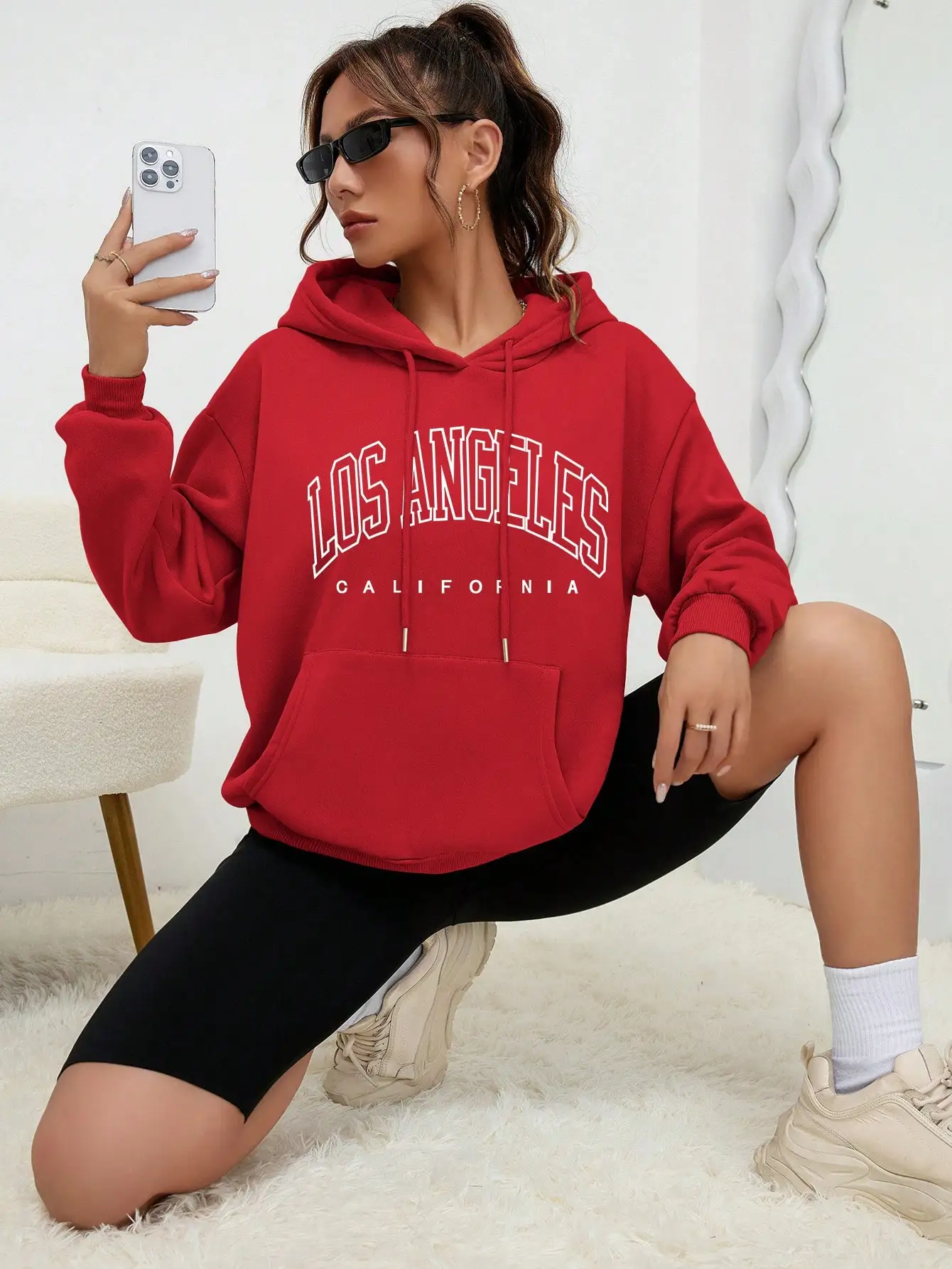 Y2K Sporty Vintage Los Angeles Hoodie - 1