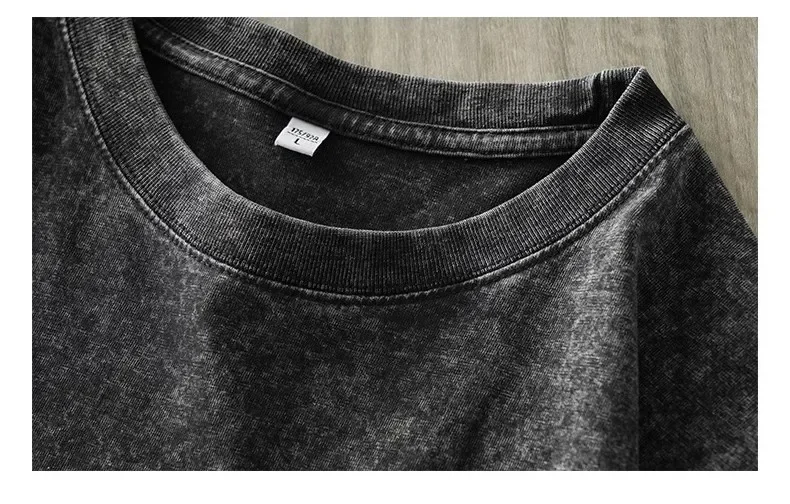 Grunge Minimalist Vintage-Wash Oversized Long-Sleeve Tee - 8