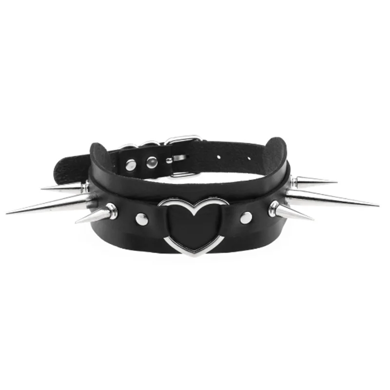 Gothic Punk Rock Leather Chokers - 6