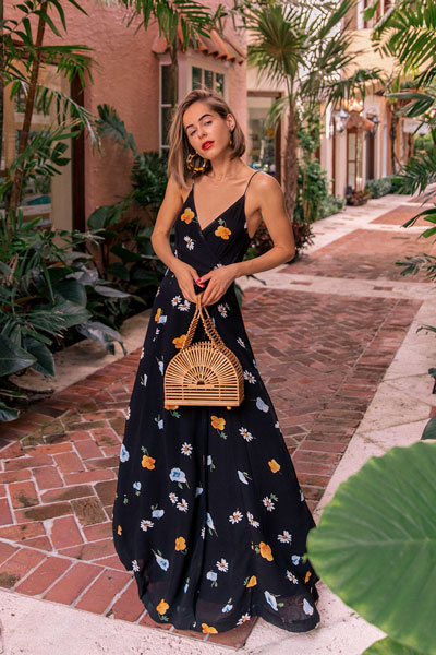 Ganni Floral Dress + Cult Gaia Handbag | Lovely Summer Dresses Inspired by Fashion Influencers